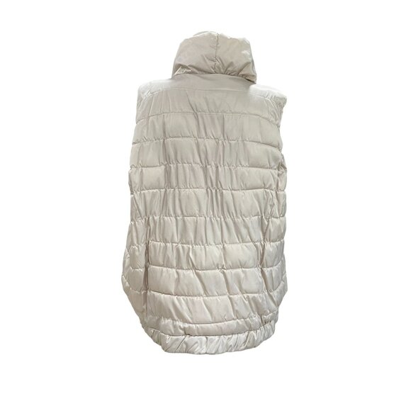 Coldwater Creek Beige Puffer Vest Quilted Winter Warm Minimalist Neutral 1X - Picture 9 of 10